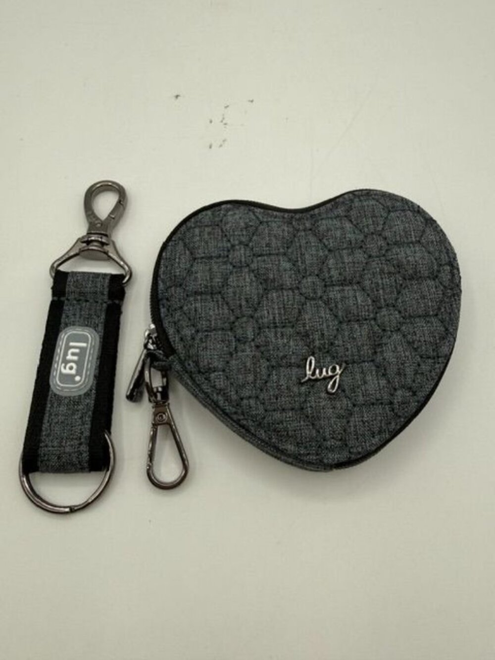 Lug Shimmy SE Heather Grey Quilted Crossbody RFID Organizer Travel Purse + Extra - Picture 9 of 11